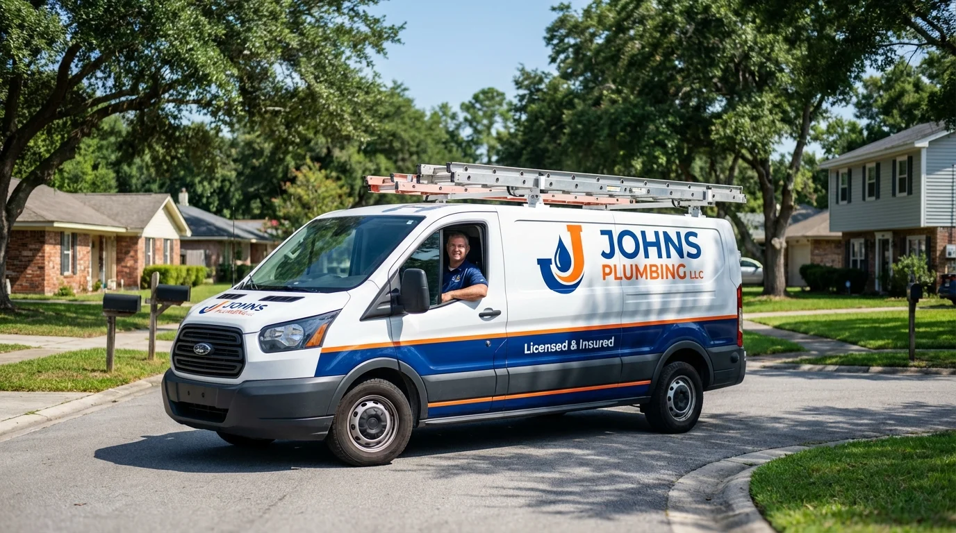 Johns Plumbing LLC service van in Kissee Mills, MO