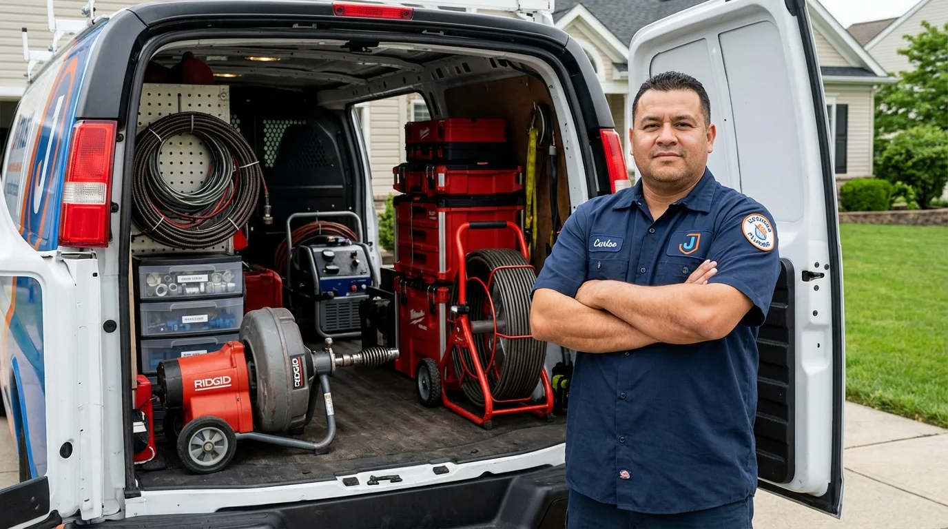 Professional drain cleaning equipment and Johns Plumbing LLC plumber in Kissee Mills