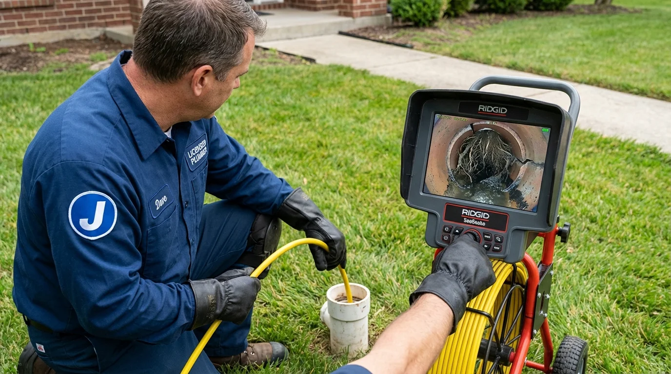 Sewer camera inspection being performed by Johns Plumbing LLC in Kissee Mills